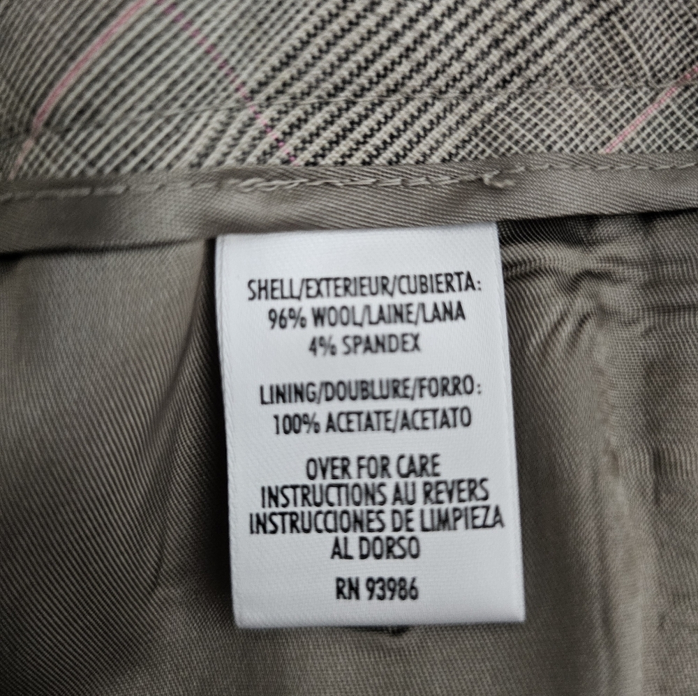 Petite Sophisticate Fully Lined Glen Plaid Dress Slacks | EUC | 2P | Gray Pink - Picture 15 of 15